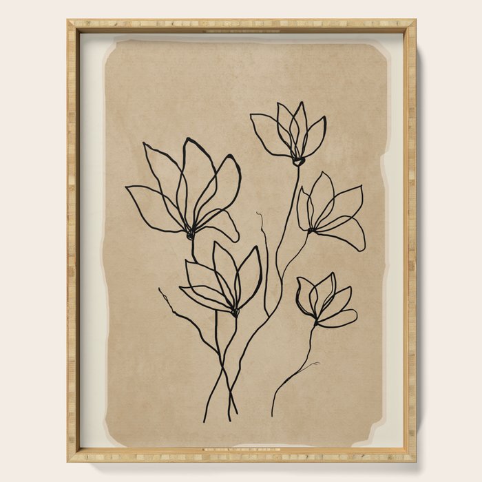 Line Wildflowers 2 Serving Tray Gallery Image 1