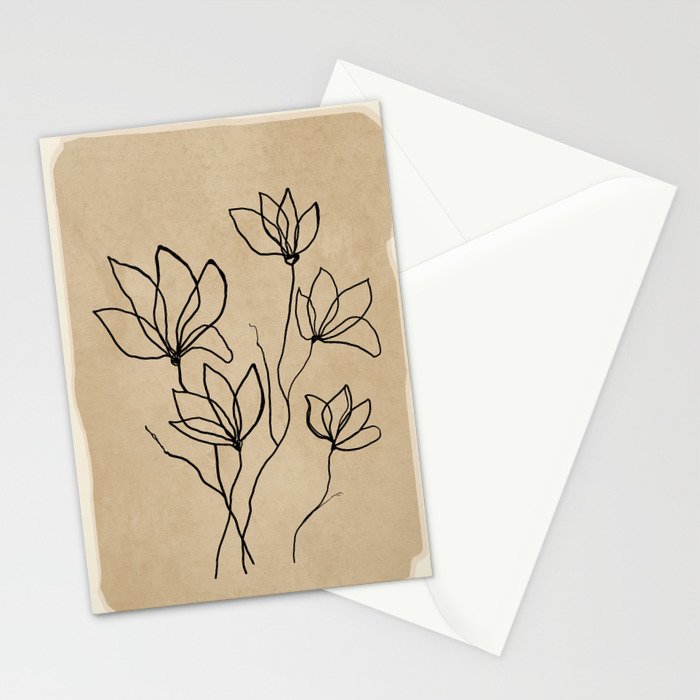 Line Wildflowers 2 Stationery Card Gallery Image 2