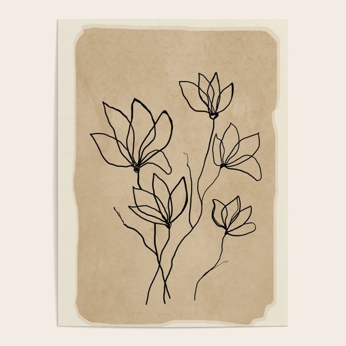 Line Wildflowers 2 Poster Gallery Image 1