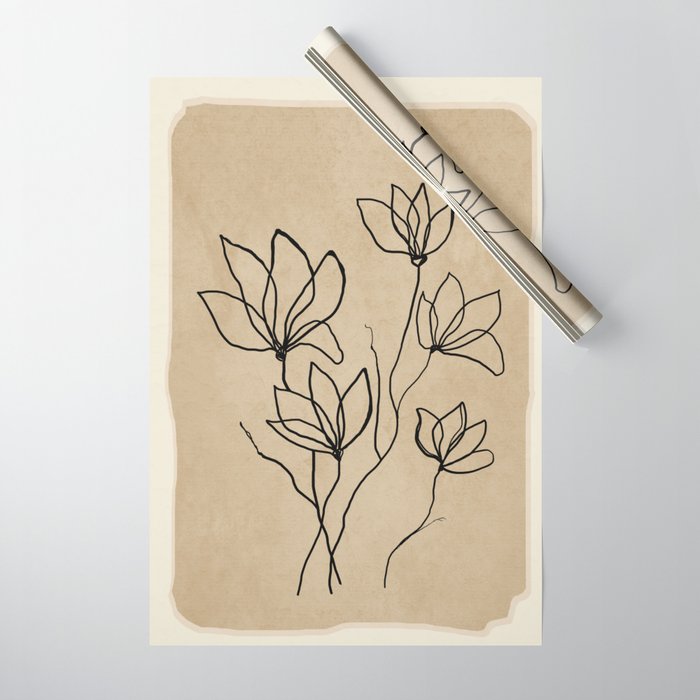 Line Wildflowers 2 Wrapping Paper Gallery Image 1
