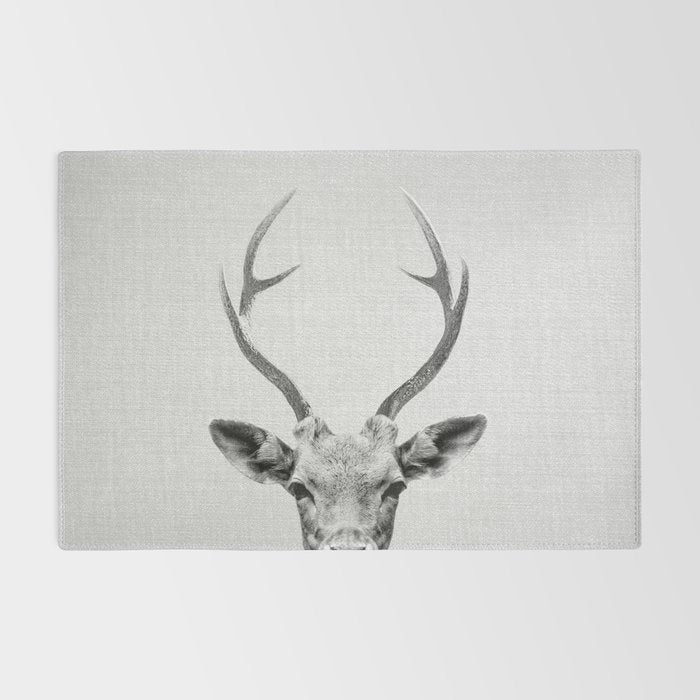 Deer - Black & White Rug Gallery Image 2