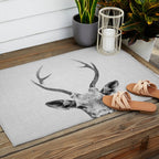 Deer - Black & White Outdoor Rug Gallery Image 2