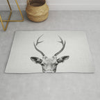 Deer - Black & White Rug Gallery Image 1