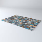 Colorful Concrete Cubes - Blue, Grey, Brown Rug Gallery Image 3