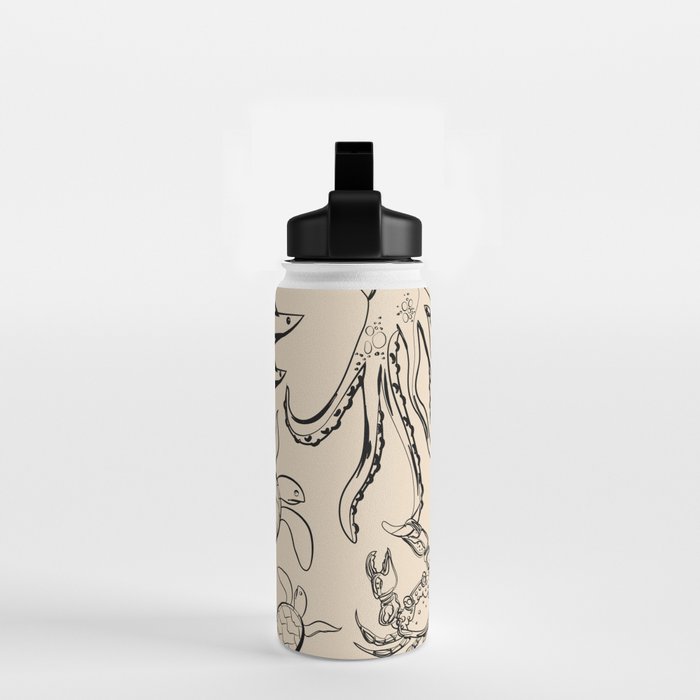 Minimal Sea Life 2 Water Bottle Gallery Image 2