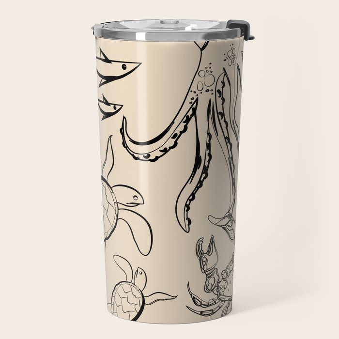 Minimal Sea Life 2 Travel Mug Gallery Image 2