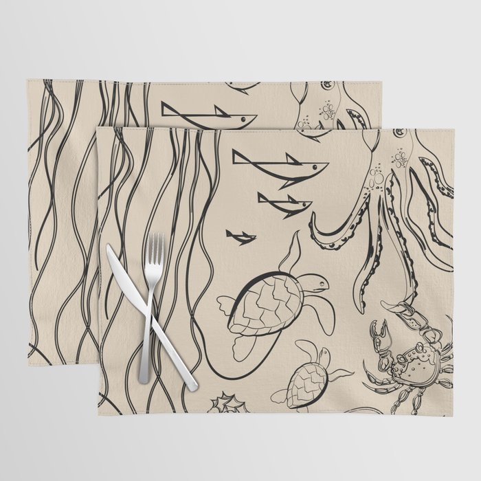 Minimal Sea Life 2 Placemat Gallery Image 1