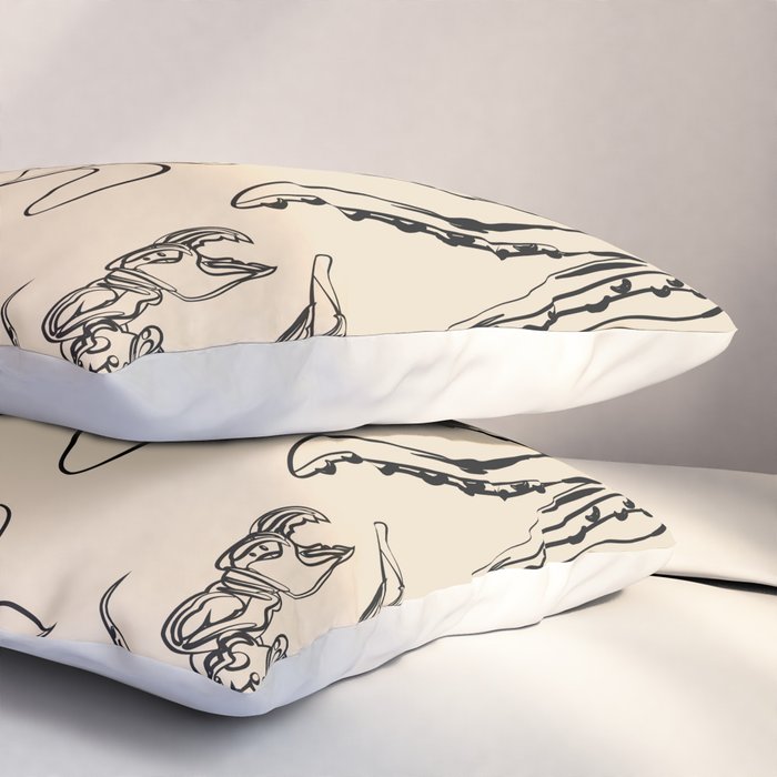 Minimal Sea Life 2 Pillow Sham Gallery Image 3
