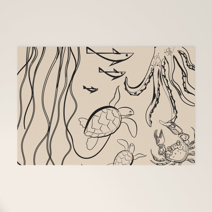 Minimal Sea Life 2 Welcome Mat Gallery Image 1