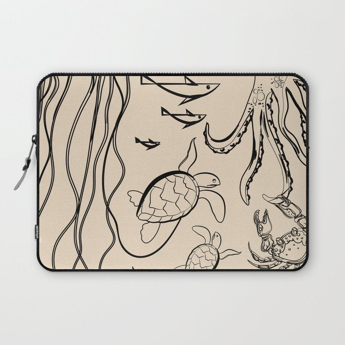 Minimal Sea Life 2 Laptop Sleeve Gallery Image 1