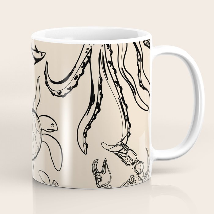 Minimal Sea Life 2 Coffee Mug Gallery Image 1