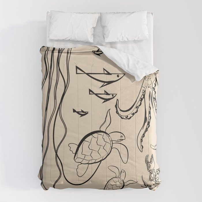 Minimal Sea Life 2 Comforter Gallery Image 6