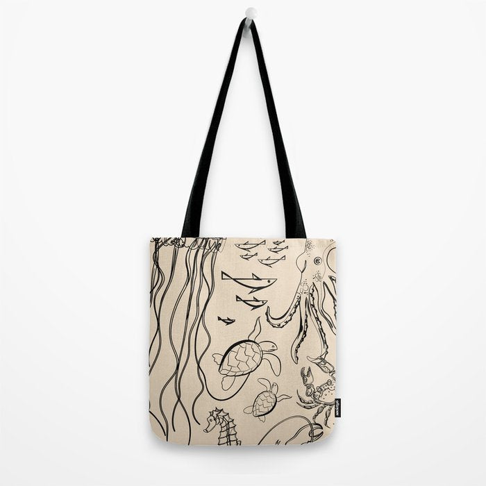 Minimal Sea Life 2 Tote Bag Gallery Image 2