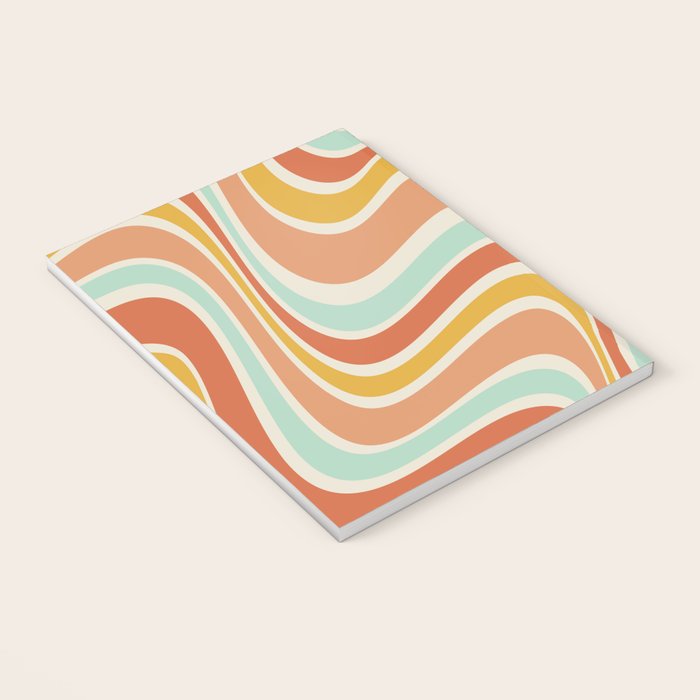 Groovy Wavy 1970s Pattern Notebook Gallery Image 3
