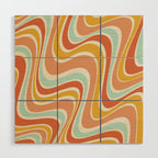 Groovy Wavy 1970s Pattern Wood Wall Art Gallery Image 1