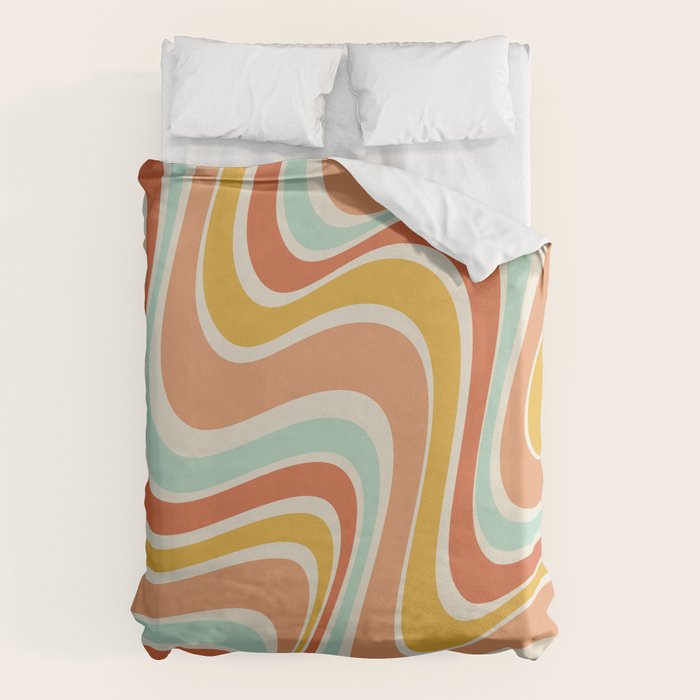 Groovy Wavy 1970s Pattern Duvet Cover Gallery Image 6