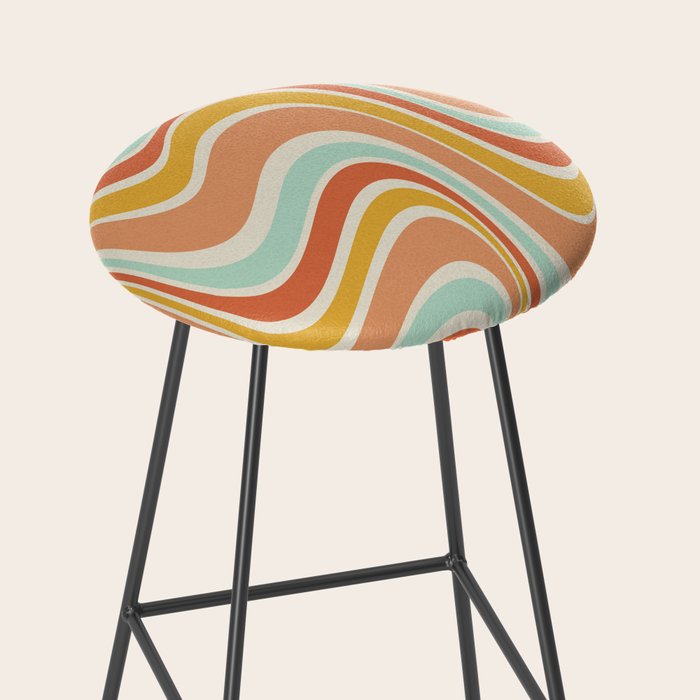 Groovy Wavy 1970s Pattern Stool Gallery Image 2