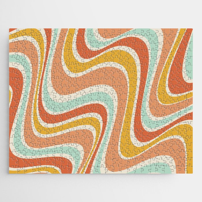 Groovy Wavy 1970s Pattern Jigsaw Puzzle Gallery Image 1