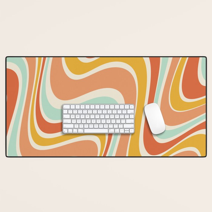 Groovy Wavy 1970s Pattern Desk Mat Gallery Image 1