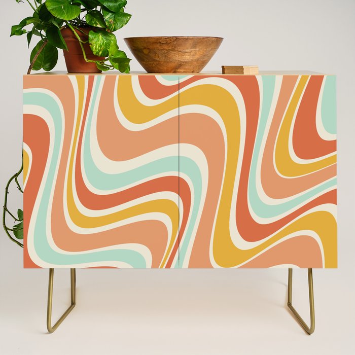 Groovy Wavy 1970s Pattern Credenza Gallery Image 1