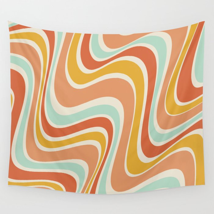 Groovy Wavy 1970s Pattern Wall Tapestry Gallery Image 1
