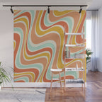 Groovy Wavy 1970s Pattern Wall Mural Gallery Image 1