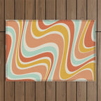 Groovy Wavy 1970s Pattern Outdoor Rug Gallery Image 1