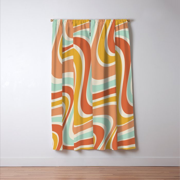 Groovy Wavy 1970s Pattern Window Curtain Gallery Image 3