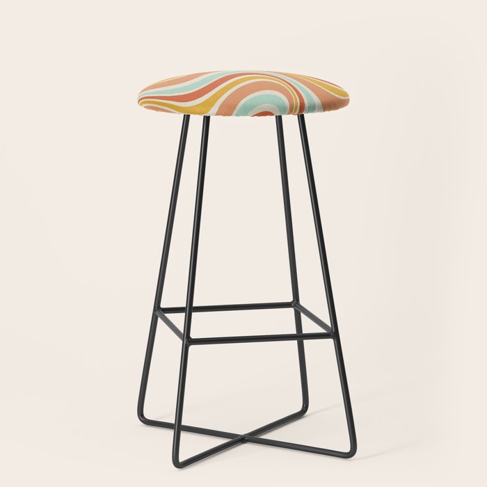 Groovy Wavy 1970s Pattern Stool Gallery Image 1