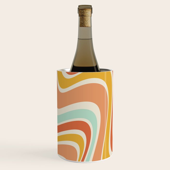 Groovy Wavy 1970s Pattern Wine Chiller Gallery Image 1