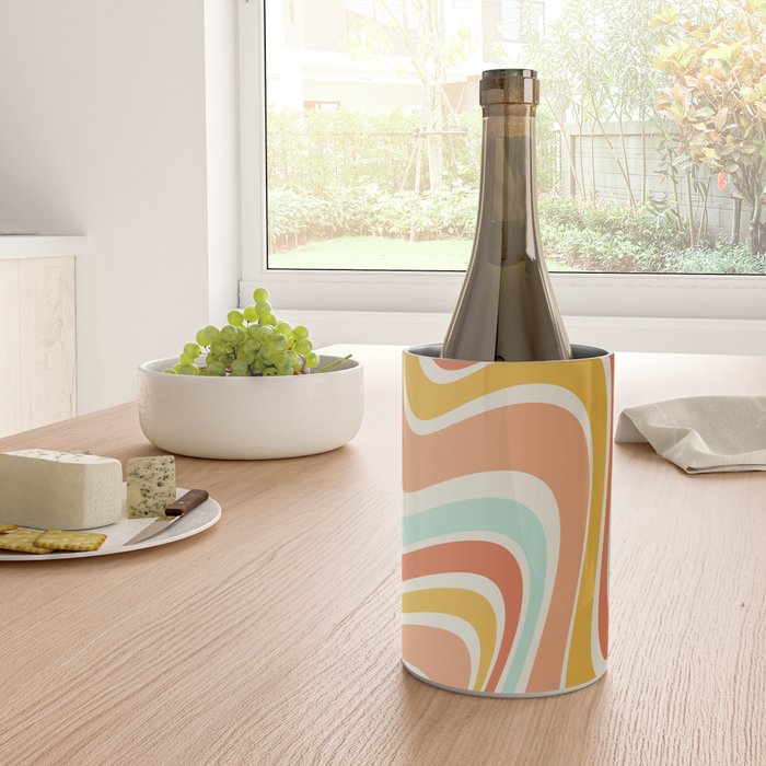 Groovy Wavy 1970s Pattern Wine Chiller Gallery Image 4