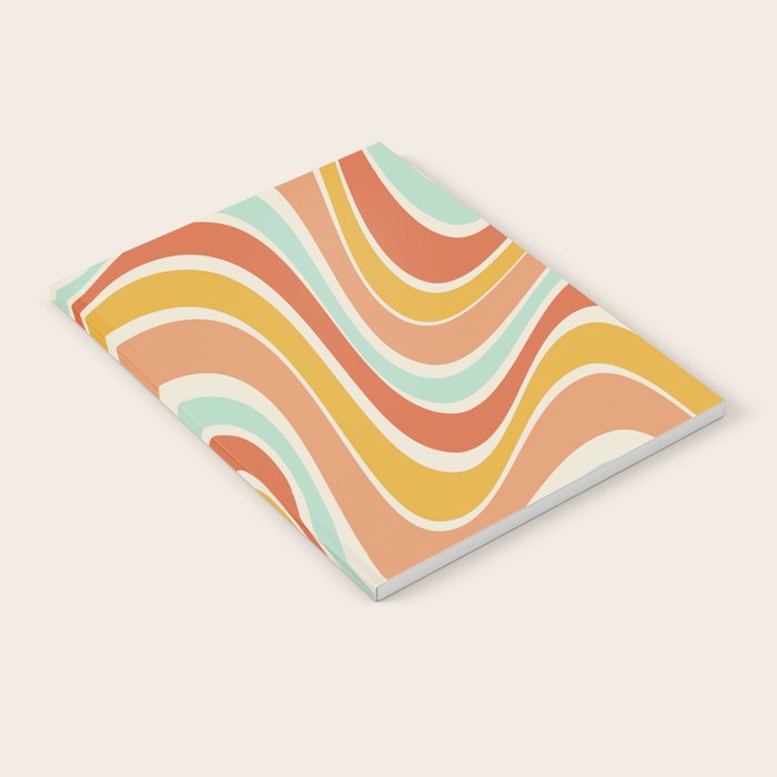 Groovy Wavy 1970s Pattern Notebook Gallery Image 1