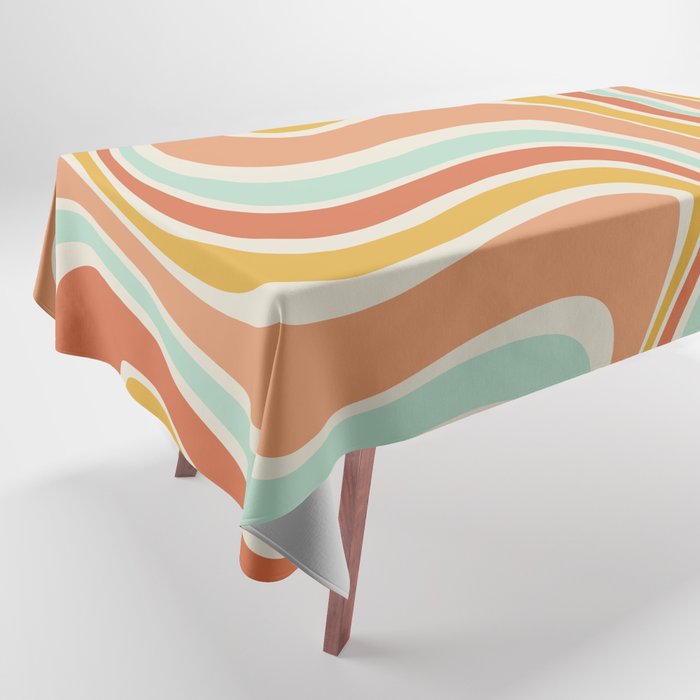 Groovy Wavy 1970s Pattern Tablecloth Gallery Image 1