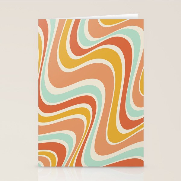 Groovy Wavy 1970s Pattern Stationery Card Gallery Image 2