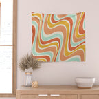 Groovy Wavy 1970s Pattern Wall Tapestry Gallery Image 2