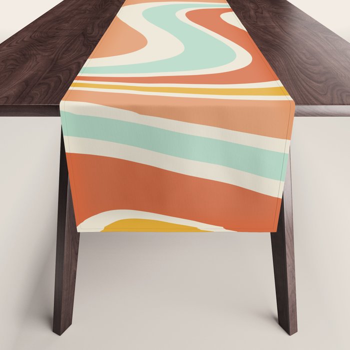 Groovy Wavy 1970s Pattern Table Runner Gallery Image 1