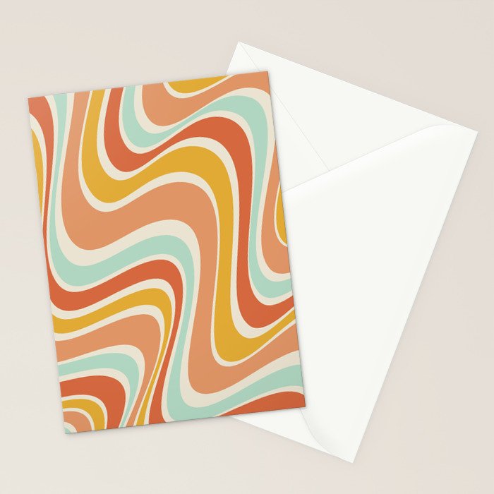 Groovy Wavy 1970s Pattern Stationery Card Gallery Image 2