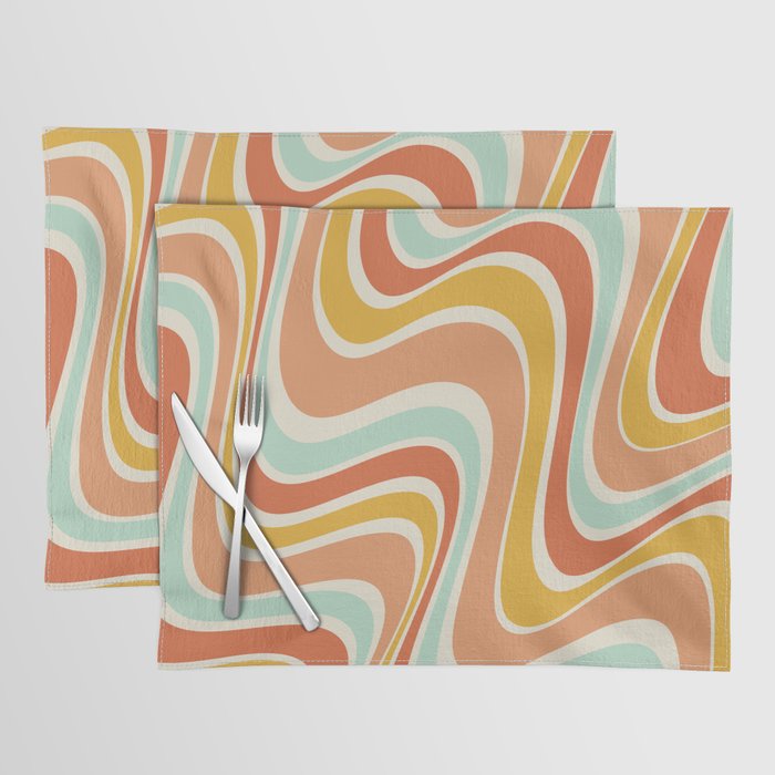 Groovy Wavy 1970s Pattern Placemat Gallery Image 1