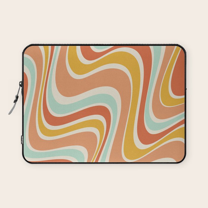 Groovy Wavy 1970s Pattern Laptop Sleeve Gallery Image 1