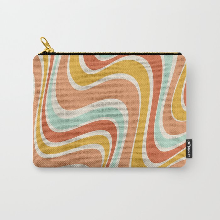Groovy Wavy 1970s Pattern Carry All Pouch Gallery Image 1