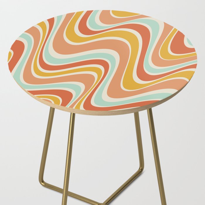 Groovy Wavy 1970s Pattern Side Table Gallery Image 2