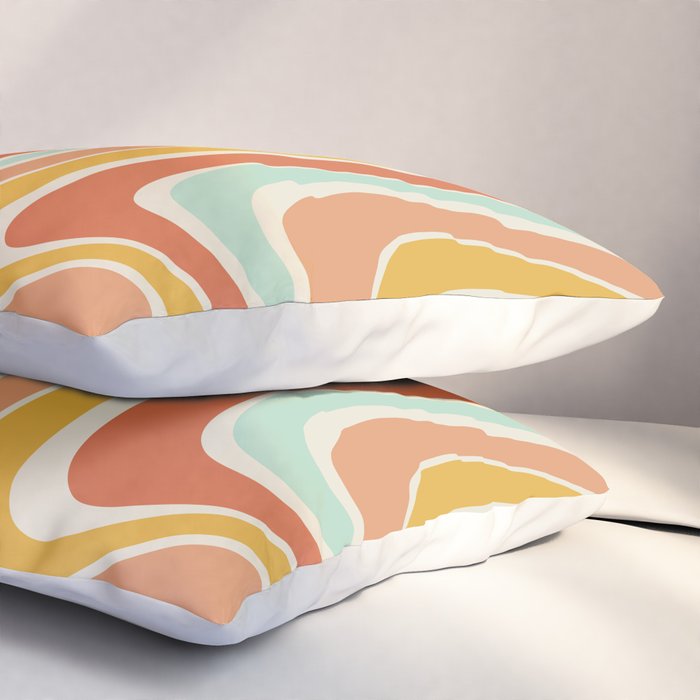 Groovy Wavy 1970s Pattern Pillow Sham Gallery Image 3