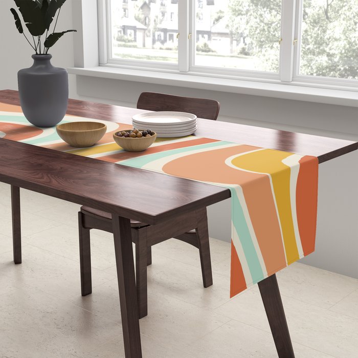Groovy Wavy 1970s Pattern Table Runner Gallery Image 2