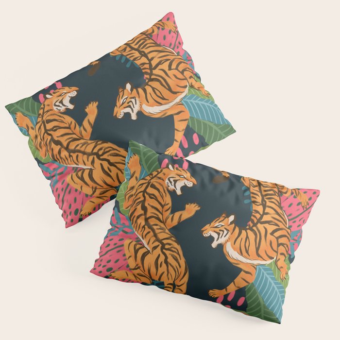 Jungle Cats - Roaring Tigers Pillow Sham Gallery Image 3
