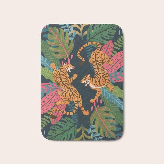 Jungle Cats - Roaring Tigers Bath Mat Gallery Image 1
