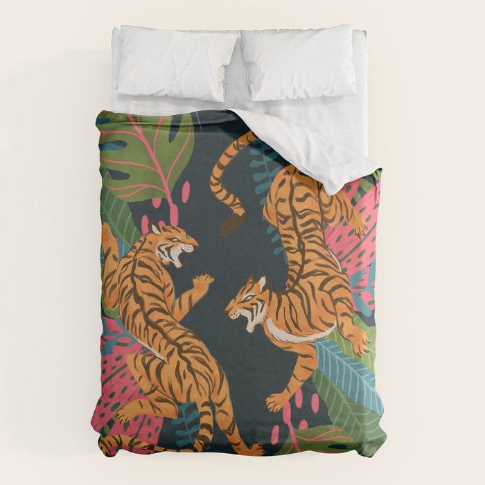 Jungle Cats - Roaring Tigers Duvet Cover Gallery Image 6