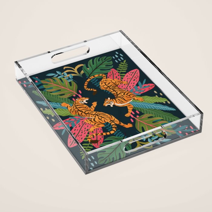 Jungle Cats - Roaring Tigers Acrylic Tray Gallery Image 1