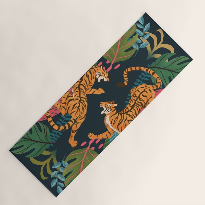 Jungle Cats - Roaring Tigers Yoga Mat Gallery Image 1