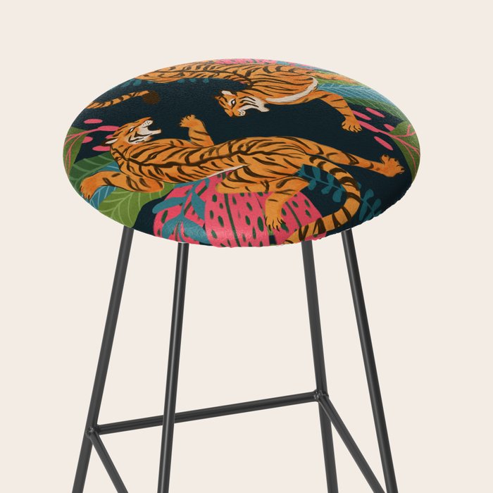 Jungle Cats - Roaring Tigers Stool Gallery Image 2
