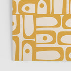 Mid Century Modern Piquet Abstract Multi Pattern in Golden Ochre Mustard and Beige Poster Gallery Image 3
